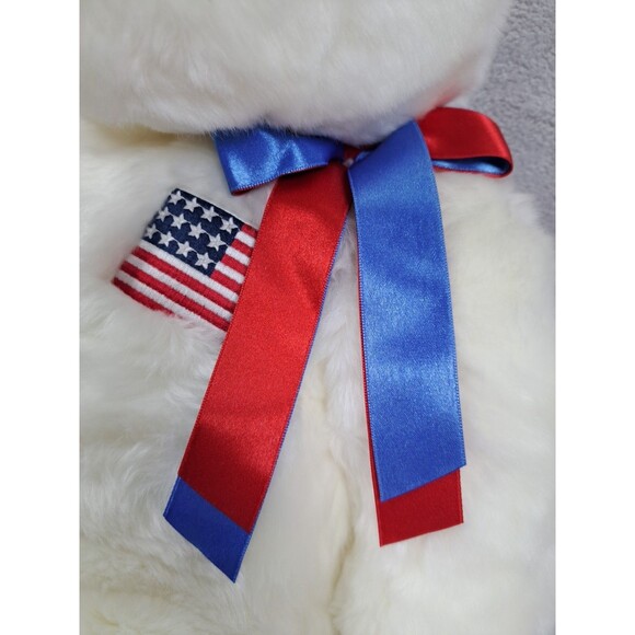 TY Beanie Buddy 29" White Bear Libearty Liberty 2000 American Flag Plush Toy - Picture 4 of 10